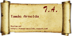 Tamás Arnolda névjegykártya